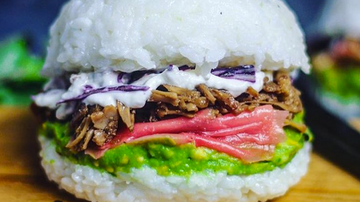 La 'sushi-burger' original, que ha desatado la fiebre.