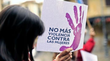 Pancarta en una manifestación contra la violencia de género.